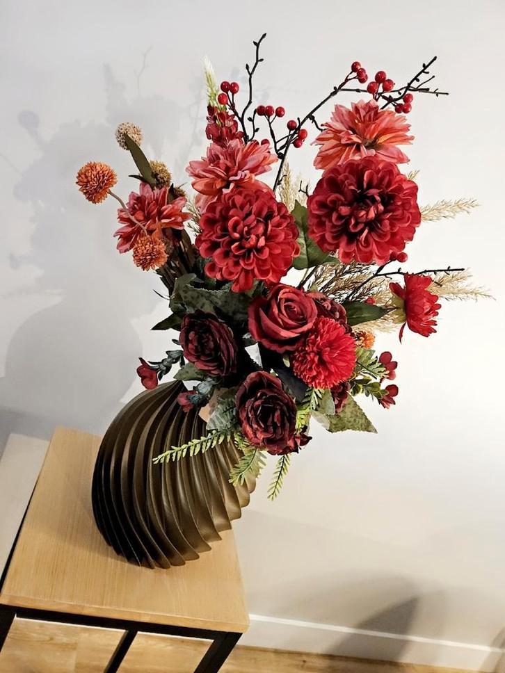 Spiraal vaas XL 30cm brons 3D Design, Huis en Inrichting, Woonaccessoires | Vazen, Nieuw, Overige kleuren, Minder dan 50 cm, Overige materialen