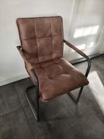 6 lederen eethoekstoelen, Huis en Inrichting, Ophalen, Gebruikt, Bruin