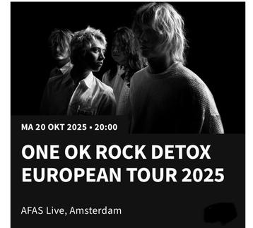 One OK Rock Amsterdam zitplaats tribune rij 13 beschikbaar voor biedingen