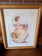 Borduurwerk in lijst 0.56 - 0.70, Huis en Inrichting, Ophalen, Overige materialen, 50 tot 75 cm, Zo goed als nieuw