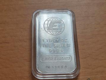 Engelhard: 1 oz vintage silver bar. Zilverbaar uit de USA. beschikbaar voor biedingen