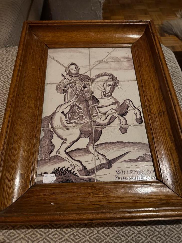 Antiek Tegeltableau Willem de Zwijger, Antiek en Kunst, Antiek | Wandborden en Tegels, Ophalen of Verzenden
