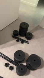 2x Complete Dumbbellset 28kg (Focus Fitness & Tunturi), Sport en Fitness, Fitnessmaterialen, Ophalen, Gebruikt, Benen, Dumbbell