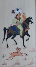 China. Olieverf. Miniatuur.  21/27 cm. Ca 1920., Antiek en Kunst, Ophalen