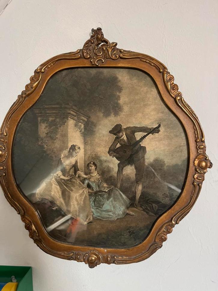 Antiek Schilderij met Gouden Lijst, Antiek en Kunst, Kunst | Schilderijen | Klassiek, Ophalen of Verzenden