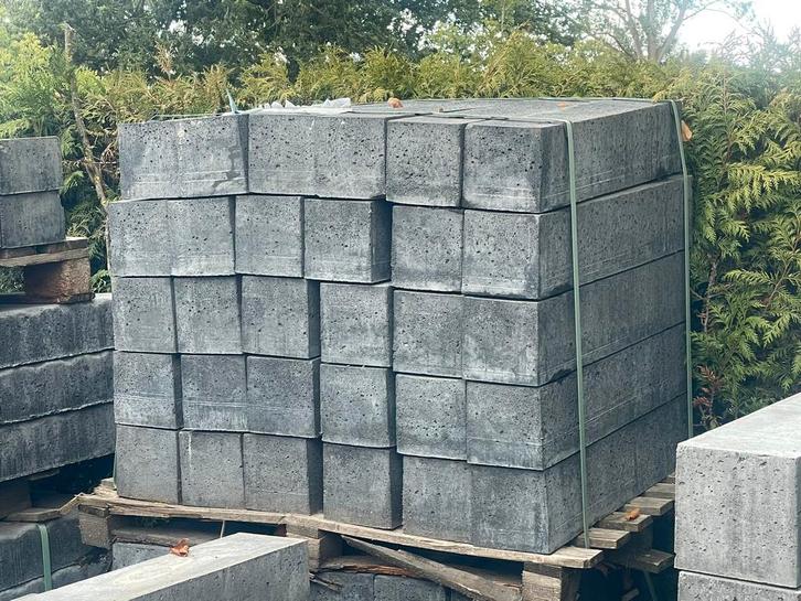 Oud Hollandse stapelblokken 75x75x15cm Antraciet RESTPARTIJ, Tuin en Terras, Tegels en Klinkers, Nieuw, Overige typen, Beton, Ophalen