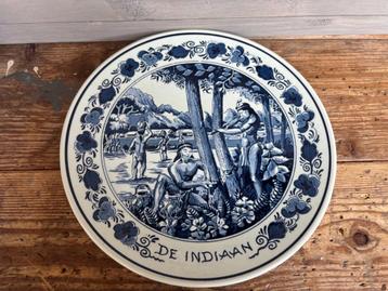 Delfts Blauw Bord : De Indiaan (23 cm) beschikbaar voor biedingen