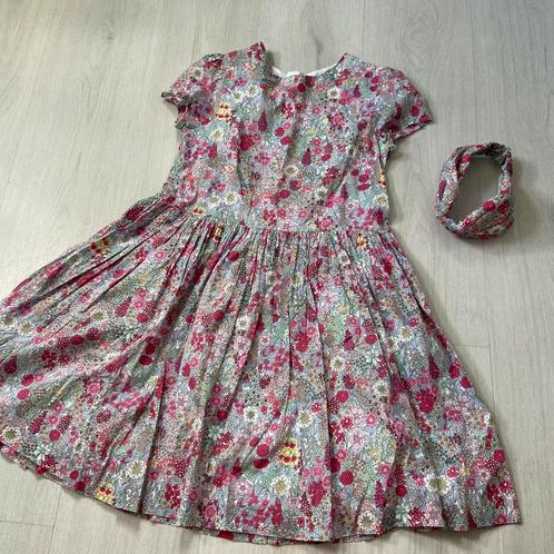 roze gebloemde JACADI jurk + haarband Libery London stof, Kinderen en Baby's, Kinderkleding | Maat 152, Zo goed als nieuw, Meisje