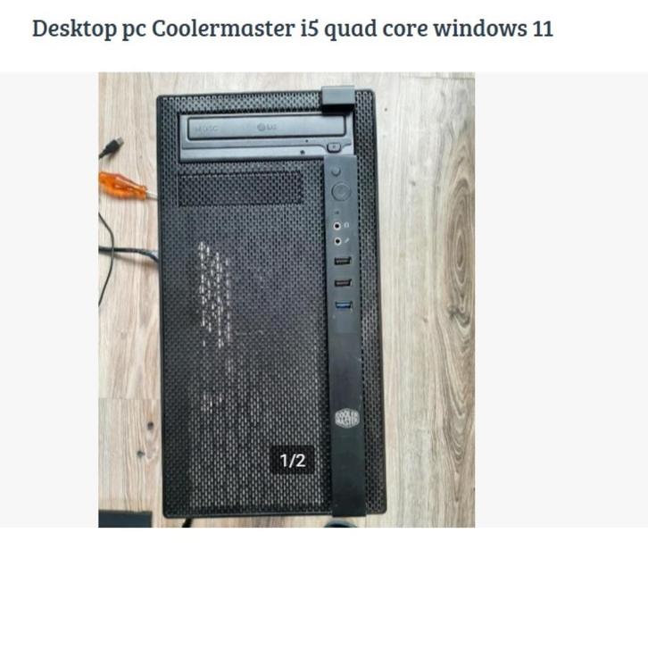 Coolermaster i5 Quad Core 8 Gb Windows 11 desktop, Computers en Software, Apple Desktops, Zo goed als nieuw, iMac, SSD, 3 tot 4 Ghz