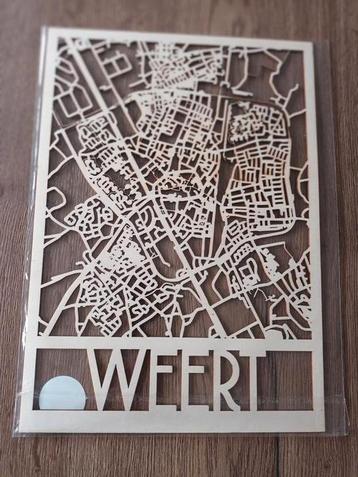 Houten plattegrond WEERT (ecoplex), afm 32x40 cm