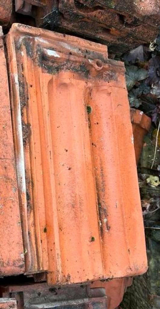 Gebruikte Vlakke Mulden Dakpannen, Doe-het-zelf en Verbouw, Dakpannen en Dakbedekking, Gebruikt, Dakpannen, Steen of Klei, Rood