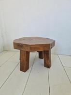 Massief eiken vintage brutalist achthoekige tafel, Ophalen