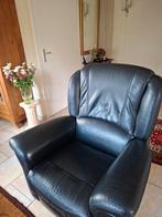Relax fauteuil .zwart. met afstand bediening. Merk Hukla, Huis en Inrichting, Fauteuils, Ophalen, Gebruikt, Minder dan 75 cm, Leer