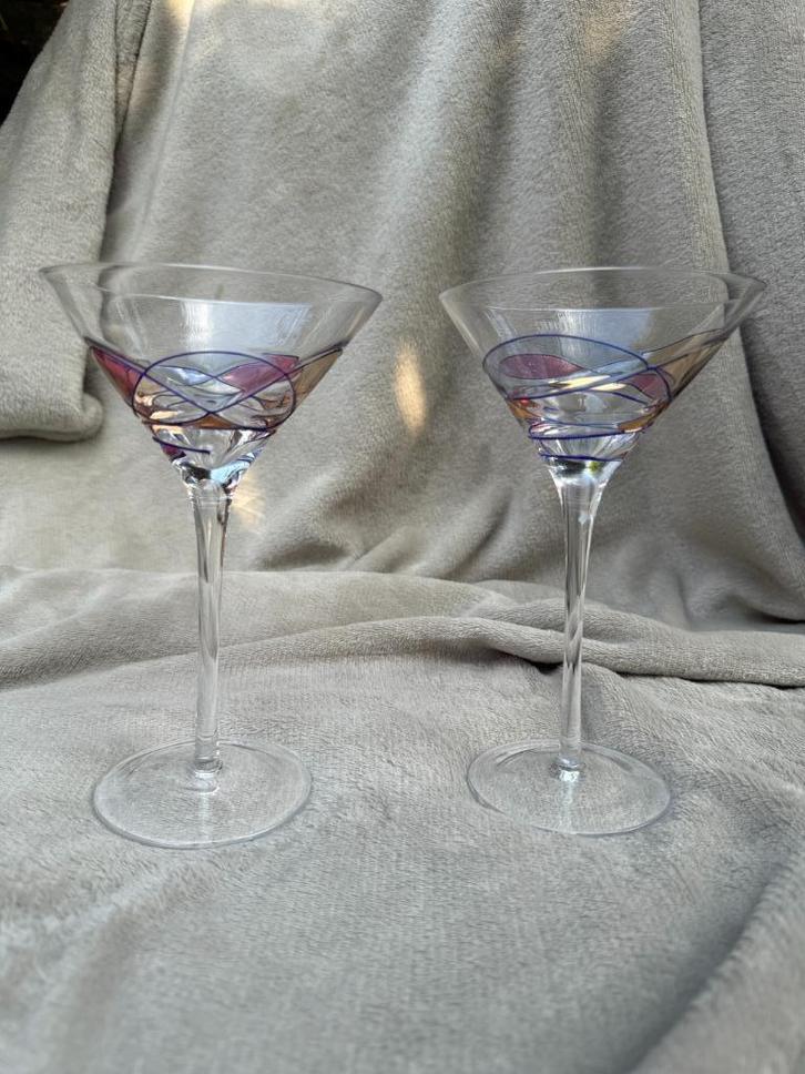 Set Handgemaakte Martiniglazen - Cocktails met Luxe, Verzamelen, Glas en Borrelglaasjes, Zo goed als nieuw, Overige typen, Ophalen of Verzenden