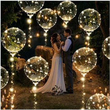 18 helium ballonnen met lampjes + helium pomp  beschikbaar voor biedingen