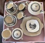 Servies Boerenhoeve / Maastricht landschap zwart, Antiek en Kunst, Ophalen of Verzenden