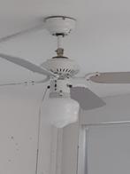 Vintage Plafondventilator met Licht, Gebruikt, Vintage, Ophalen of Verzenden, Glas