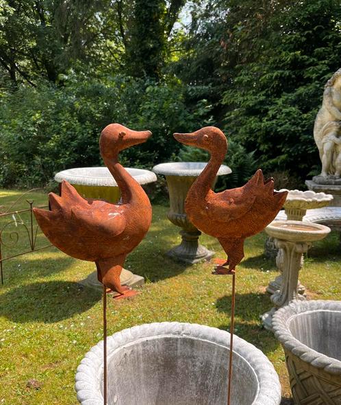 * Tuinsteker Kip Haan Bloem Gans stalen bloembinders op stok, Tuin en Terras, Kweekspullen, Nieuw, Overige typen, Ophalen
