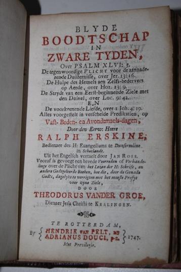Erskine / Van der Groe - Twee werken in één band (1746/1747) beschikbaar voor biedingen
