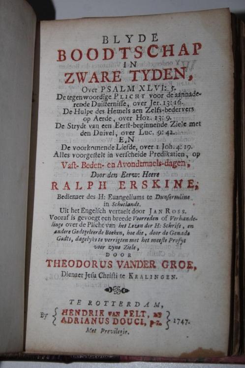 Erskine / Van der Groe - Twee werken in één band (1746/1747), Boeken, Godsdienst en Theologie, Gelezen, Christendom | Protestants