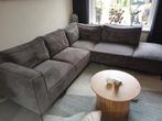 Hoekbank lounge ribstof kleur grijs, Huis en Inrichting, Banken | Complete zithoeken, Ophalen, Gebruikt, Stof, Lounge hoekbank