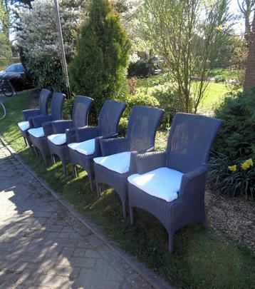 6 Antraciet grijze Lloyd Loom stoelen beschikbaar voor biedingen