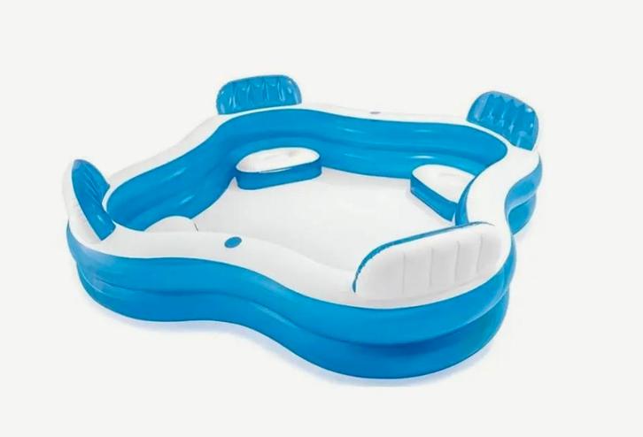 Intex Opblaaszwembad met zitjes, Tuin en Terras, Zwembaden, Gebruikt, Opblaaszwembad, Minder dan 80 cm, 200 tot 400 cm, 200 tot 300 cm