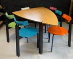 Vintage Dutch design eettafel beuken metaal Harvink Tobio, Ophalen, Gebruikt, 100 tot 150 cm, 200 cm of meer
