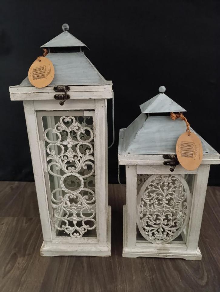 2 prachtige lantaarns, Huis en Inrichting, Woonaccessoires | Kandelaars en Kaarsen, Nieuw, Kandelaar, 50 tot 75 cm, Overige materialen