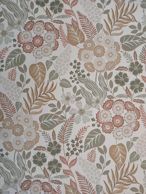Grandeco Karuna behang bloemen A76602 Vliesbehang, Huis en Inrichting, Stoffering | Behang, Beige, minder dan 10 m², Ophalen of Verzenden
