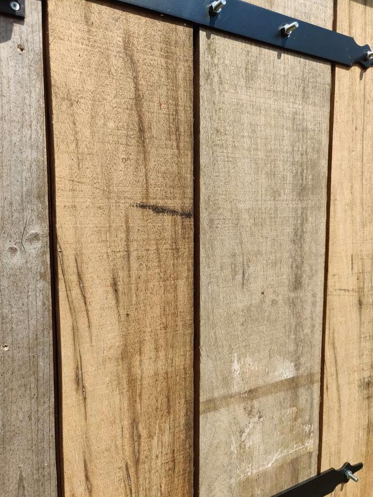 200m2 - Afrikaans Eiken - groot afname, Tuin en Terras, Tuinpoorten, Zo goed als nieuw, Schuifpoort, Hout, 150 tot 200 cm, 200 cm of meer