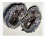 Bijzondere amethist Geode, 2 helften, met calciet, 1170 gr., Verzamelen, Mineralen en Fossielen, Ophalen of Verzenden, Mineraal