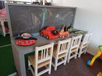 Prachtige royale speeltafel/krijtbord incl 4 stoelen., Ophalen, Zo goed als nieuw, Tafel(s) en Stoel(en)