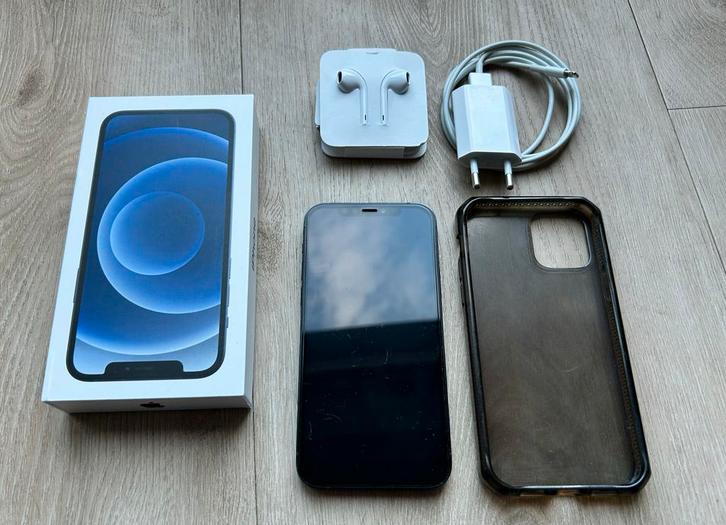 iPhone 12 Zwart - 64GB met accesoires, Telecommunicatie, Mobiele telefoons | Apple iPhone, Gebruikt, 64 GB, Zonder abonnement