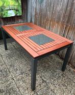 Tuintafel Hartman Da Vinci met natuurstenen tegels, Ophalen, Gebruikt, Rechthoekig, Teakhout