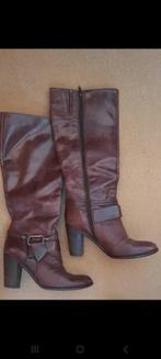 leren laarzen bruin -Lavorazione-, Hoge laarzen, Bruin, Ophalen of Verzenden, Zo goed als nieuw