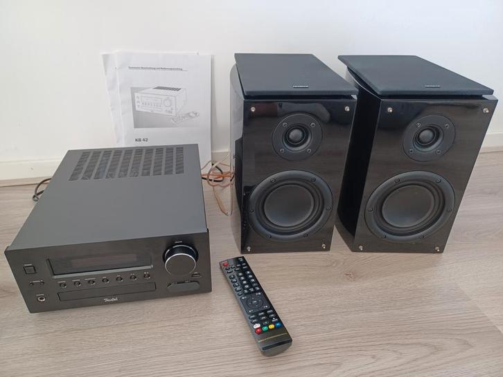 Teufel KB 42 Versterker met Set Hitachi AXM 9210C Speakers, Audio, Tv en Foto, Luidsprekers, Gebruikt, Front, Rear of Stereo speakers