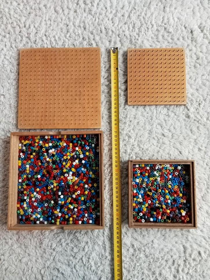 Vintage Kralenplank met Kralen - Ontwikkelingsmateriaal, Kinderen en Baby's, Speelgoed | Educatief en Creatief, Gebruikt, Ophalen of Verzenden
