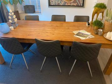 Grote 260 cm lange robuuste massieve teak eettafel beschikbaar voor biedingen