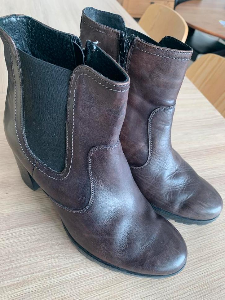 Bruine Dames Laarsjes Hak - Maat 40, Kleding | Dames, Schoenen, Gedragen, Lage of Enkellaarzen, Bruin, Ophalen of Verzenden