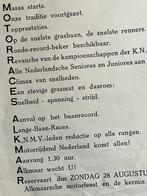 Pamflet Motorraces 28 augustus 1938  Alkmaar, Ophalen of Verzenden, Overige merken