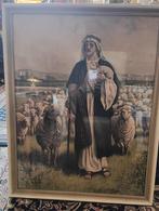 Jezus de goede Herder schilderij, origineel ingelijst, Antiek en Kunst, Ophalen