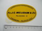sticker oud Culemborg MEIJDAM landbouw machine traktor boer, Verzenden, Zo goed als nieuw, Bedrijf of Vereniging