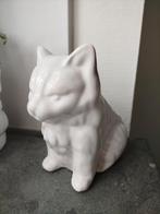Vintage bloempot poes/kat wit hoogte 15cm, Ophalen of Verzenden, Zo goed als nieuw, Steen, Aardewerk of Keramiek, Dier