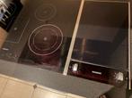 Inductiekookplaat met grill en afzuigkap - setprijs!, Ophalen, Gebruikt, 4 kookzones, Inbouw