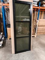 Nieuwe zwarte staal look binnendeur met 3 ramen smoke glas, Ophalen, 80 tot 100 cm, Binnendeur, Nieuw