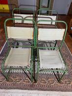Vintage 4 Bruno Pollock PEL RP6 groene stapel stoelen.351, Ophalen