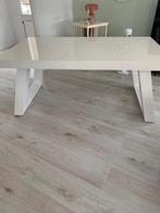 Eetkamertafel, hoogglans wit, Huis en Inrichting, Tafels | Eettafels, Ophalen, Gebruikt, 50 tot 100 cm, Vijf personen of meer