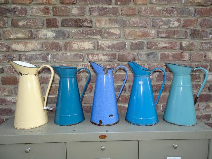 emaillen kan waterkan maatkan melkkan, Antiek en Kunst, Curiosa en Brocante, Ophalen