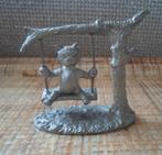 Tinnen kat op schommel. Spoontiques. 1988., Ophalen of Verzenden, Zo goed als nieuw, Dier